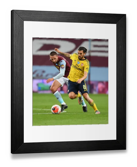 Framed Print : Dani Ceballos Outmaneuvers Conor Hourihane: Aston Villa vs. Arsenal, Premier League 2019-2020 - Ceballos Slick Move