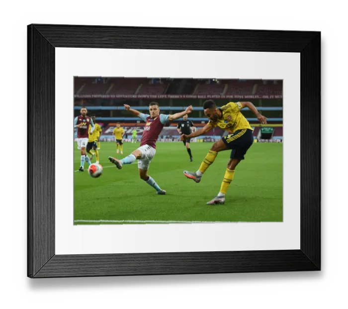 Framed Print : Aubameyang vs. Guilbert: A Premier League Wings Clash at Villa Park Framed Print : Aubameyang vs. Guilbert: A Premier League Wings Clash at Villa Park