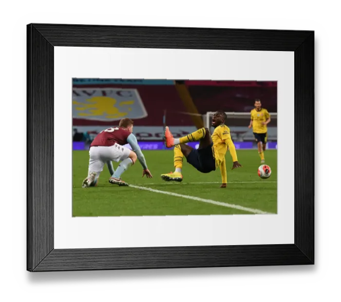 Framed Print : Pepe Foul: Nicolas Pepe vs. Matt Targett, Aston Villa vs. Arsenal, Premier League 2019-2020 Framed Print : Pepe Foul: Nicolas Pepe vs. Matt Targett, Aston Villa vs. Arsenal, Premier League 2019-2020