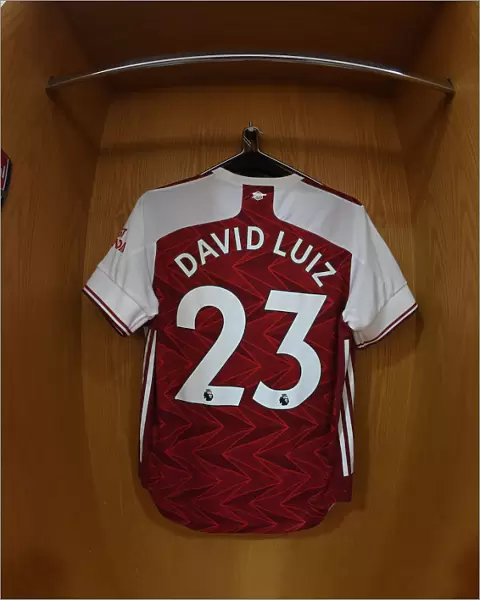 Arsenal FC: David Luiz's Shirt in Emirates Stadium Changing Room Before Arsenal v Watford Match (2019-20)
