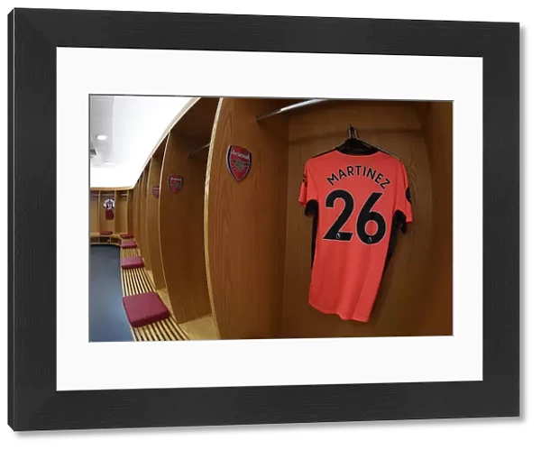 Arsenal FC: Emiliano Martinez's Hanging Jersey in Emirates Stadium Changing Room (Arsenal v Watford, 2019-20)