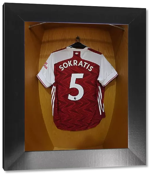 Arsenal FC: Sokratis Jersey Hangs in Emirates Stadium Changing Room Ahead of Arsenal v Watford Match (2019-2020)