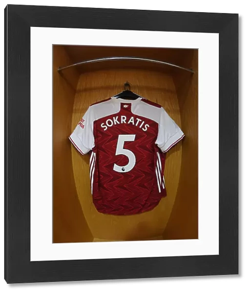Arsenal FC: Sokratis Jersey Hangs in Emirates Stadium Changing Room Ahead of Arsenal v Watford Match (2019-2020)