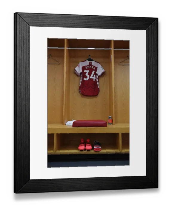 Framed Print : Granit Xhaka's Arsenal Shirt in Arsenal Dressing Room Before Arsenal v Watford (2019-20) Framed Print : Granit Xhaka's Arsenal Shirt in Arsenal Dressing Room Before Arsenal v Watford (2019-20)