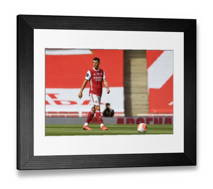Framed Print : Granit Xhaka: Arsenal's Midfield Mastermind in Action against Watford, Premier League 2019-2020