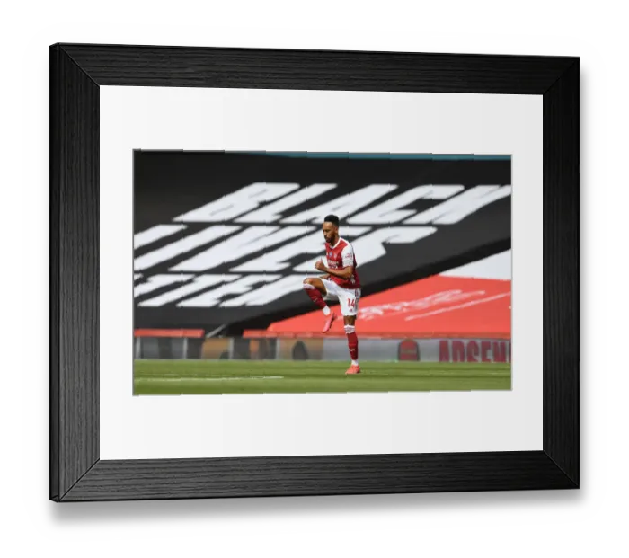 Framed Print : Arsenal's Aubameyang Gears Up: Arsenal FC vs. Watford FC, Premier League 2019-2020