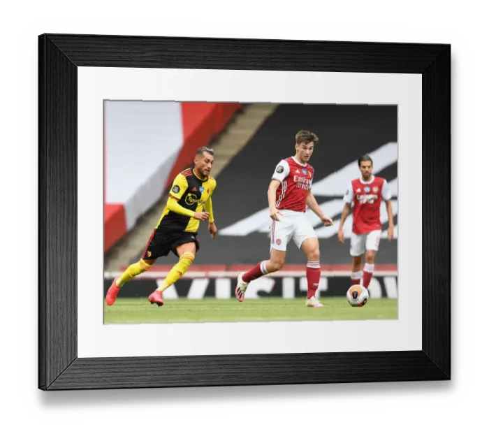 Framed Print : Arsenal vs. Watford: Tierney vs. Pereyra in Intense Premier League Clash