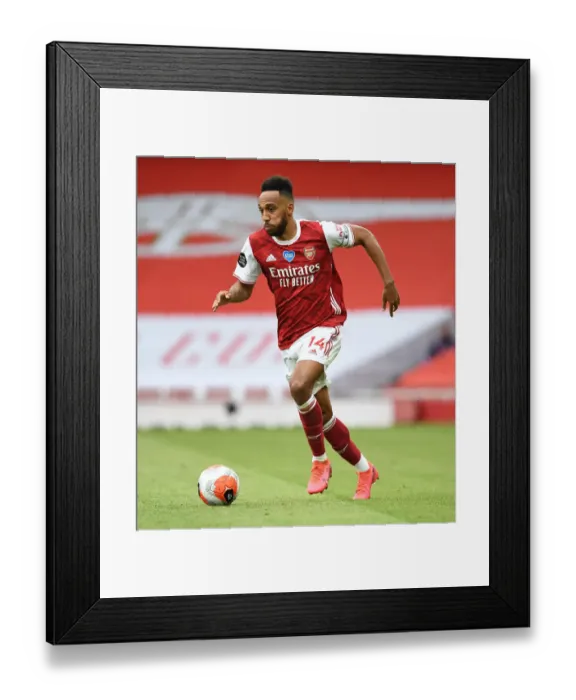 Framed Print : Arsenal's Aubameyang Scores the Difference: Arsenal vs. Watford (2019-20)
