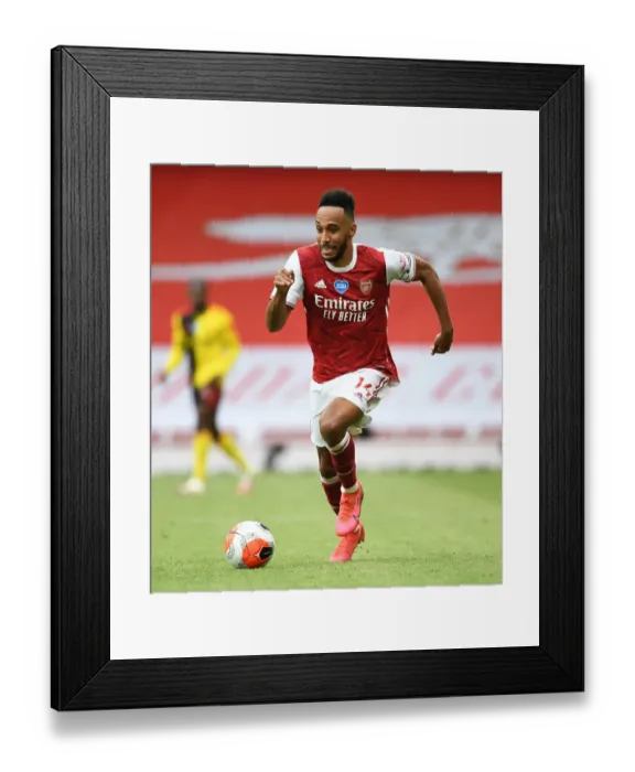 Framed Print : Arsenal's Aubameyang Scores Brilliantly: Arsenal 3-1 Watford (2019-20)