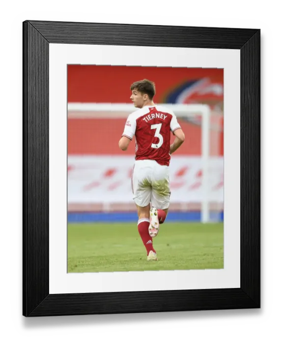 Framed Print : Arsenal's Kieran Tierney in Action: Arsenal vs. Watford, Premier League 2019-2020