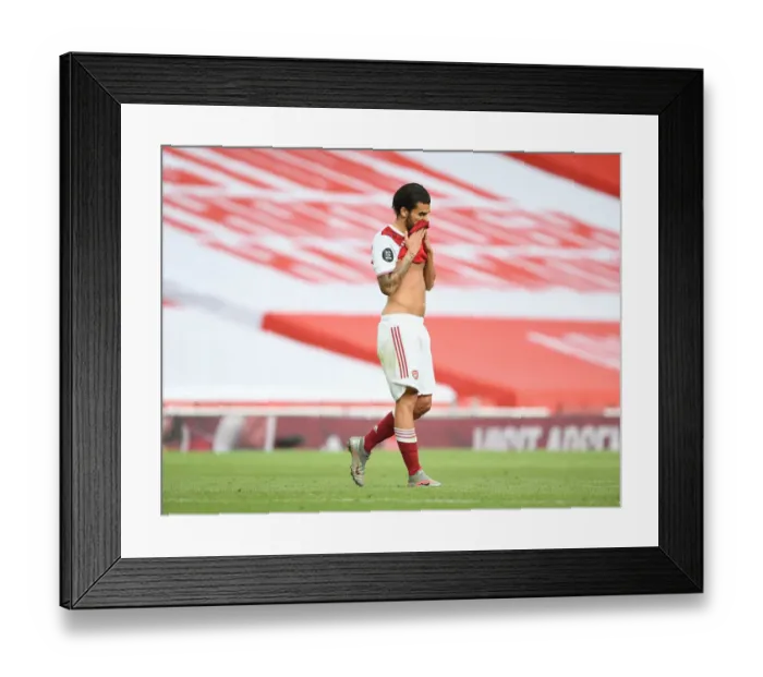 Framed Print : Arsenal's Ceballos in Action: Arsenal vs. Watford, Premier League 2019-2020