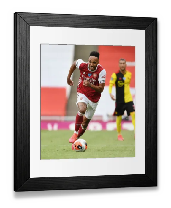 Framed Print : Arsenal's Aubameyang Stars: 2019-20 Premier League Showdown vs. Watford