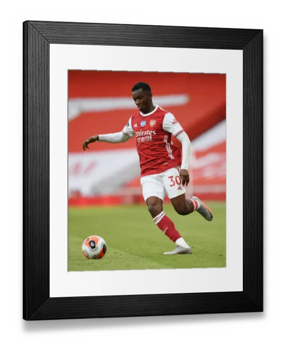Framed Print : Arsenal's Eddie Nketiah in Action against Watford in the Premier League (2019-20)