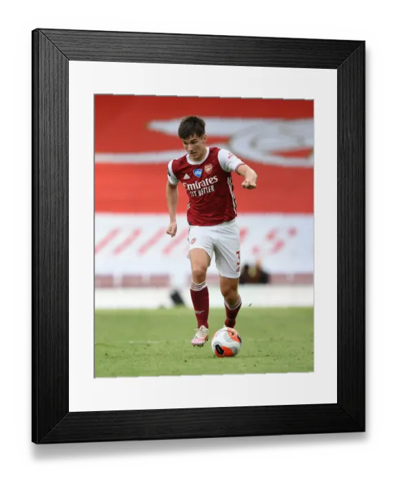 Framed Print : Arsenal's Kieran Tierney in Action: Arsenal vs. Watford, Premier League 2019-2020