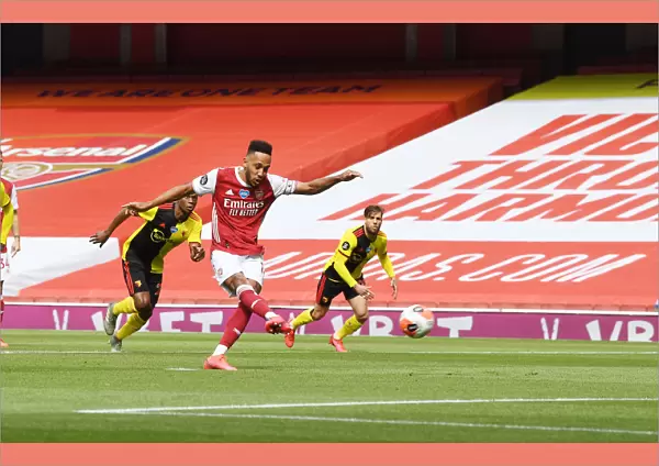 Arsenal's Aubameyang Scores Penalty in Arsenal v Watford Premier League Clash (2019-20)