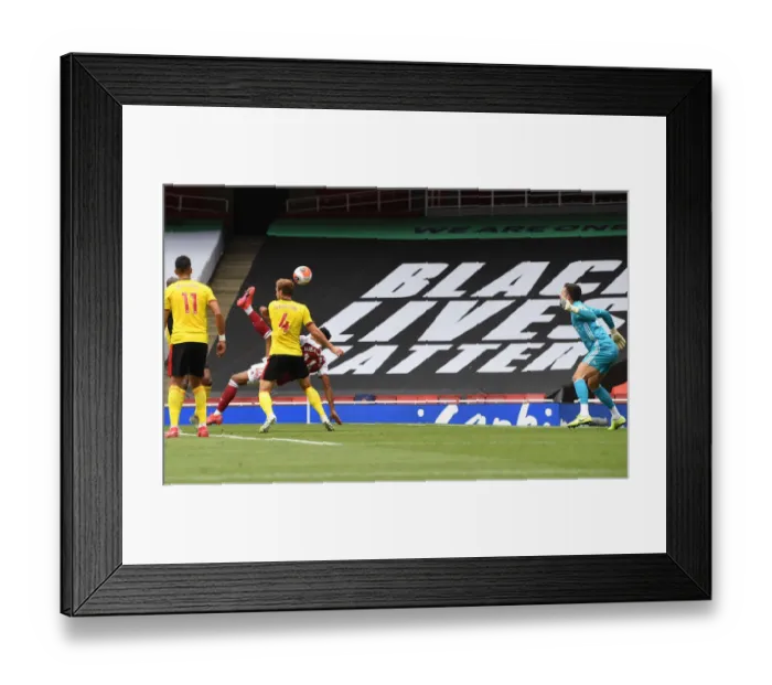 Framed Print : Aubameyang's Hat-Trick: Arsenal's Victory Over Watford (2019-20)