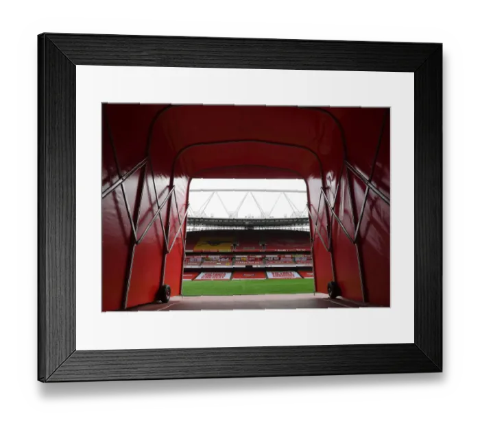 Framed Print : The Tunnel Moment: Arsenal FC vs. Watford FC at Emirates Stadium