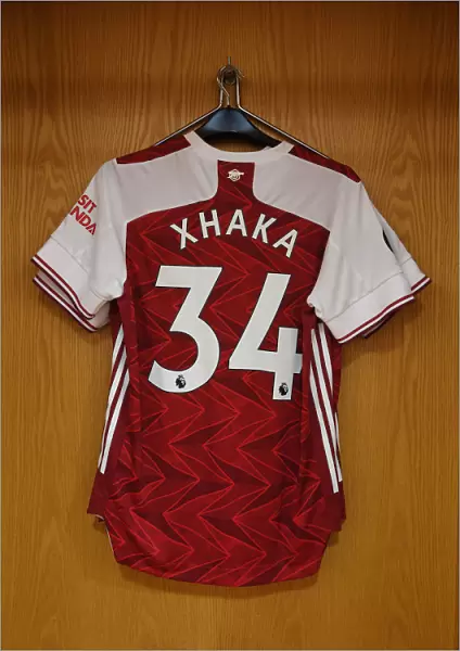 Arsenal FC: Granit Xhaka's Jersey Hangs in Emirates Stadium Changing Room Ahead of Arsenal v Watford Match (2019-20)