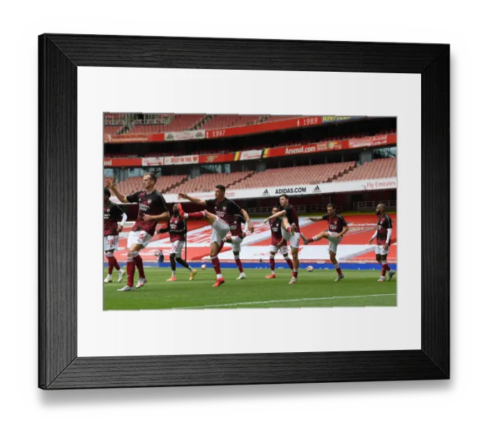 Framed Print : Arsenal FC vs Watford: Premier League - Pre-Match Warm-Up at Emirates Stadium