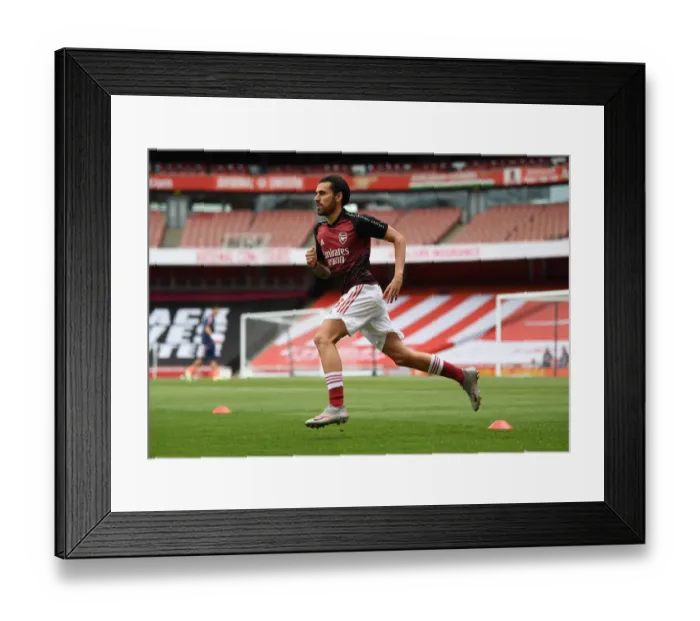 Framed Print : Arsenal's Dani Ceballos Gears Up for Arsenal v Watford Premier League Clash (2019-20)