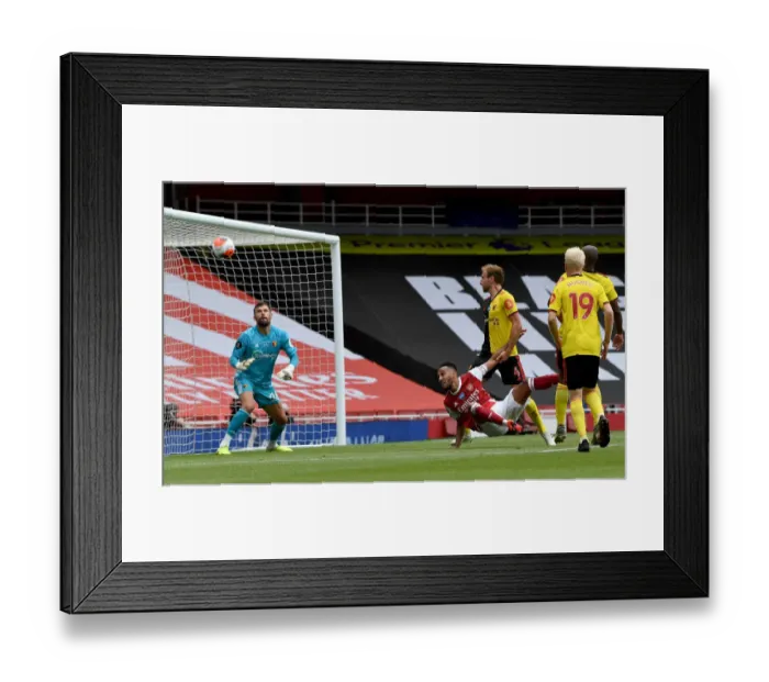 Framed Print : Aubameyang Scores His Third: Arsenal's Victory Against Watford (2019-20)