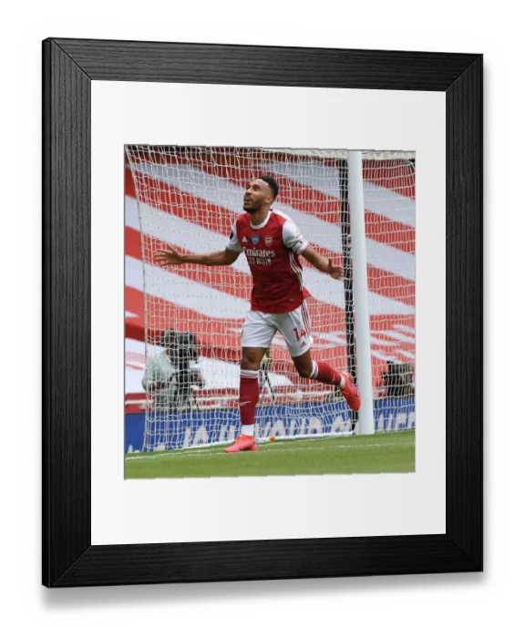 Framed Print : Arsenal's Aubameyang Scores Brace: Securing Victory Over Watford (2019-20) Framed Print : Arsenal's Aubameyang Scores Brace: Securing Victory Over Watford (2019-20)