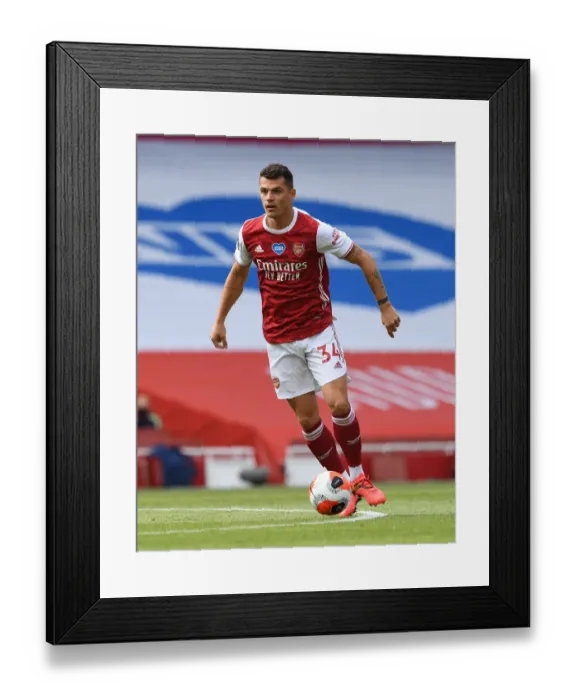 Framed Print : Granit Xhaka: Arsenal vs. Watford, Premier League 2019-2020