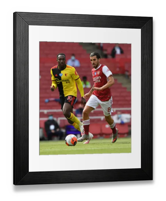 Framed Print : Arsenal vs. Watford: Dani Ceballos Clashes with Danny Welbeck in Premier League Showdown