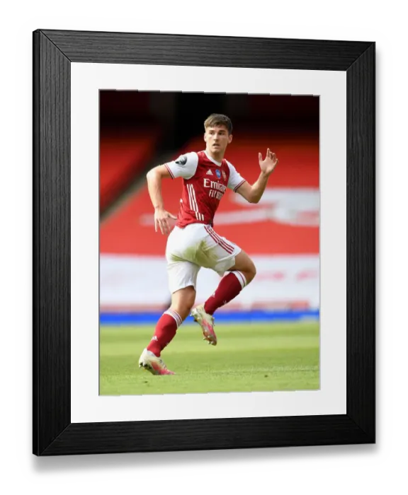 Framed Print : Arsenal's Kieran Tierney in Action: Arsenal vs. Watford, Premier League 2019-2020