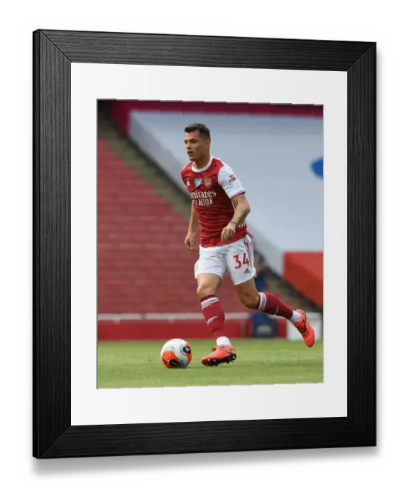 Framed Print : Granit Xhaka: Arsenal's Midfield Maestro in Action Against Watford, Premier League 2019-2020 Framed Print : Granit Xhaka: Arsenal's Midfield Maestro in Action Against Watford, Premier League 2019-2020
