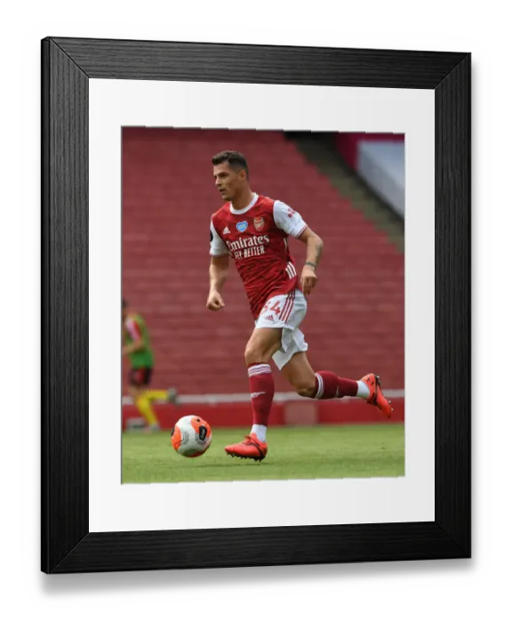 Framed Print : Arsenal's Granit Xhaka in Action Against Watford in 2019-20 Premier League