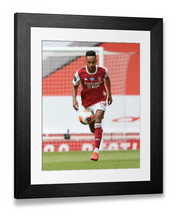 Framed Print : Arsenal's Aubameyang Scores the Difference: Arsenal vs. Watford (2019-20)