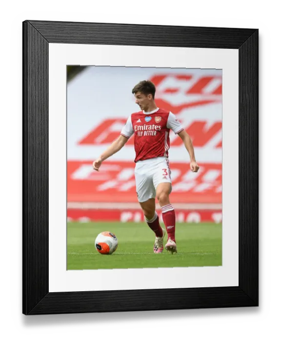 Framed Print : Arsenal's Kieran Tierney in Action: Arsenal vs. Watford, Premier League 2019-2020