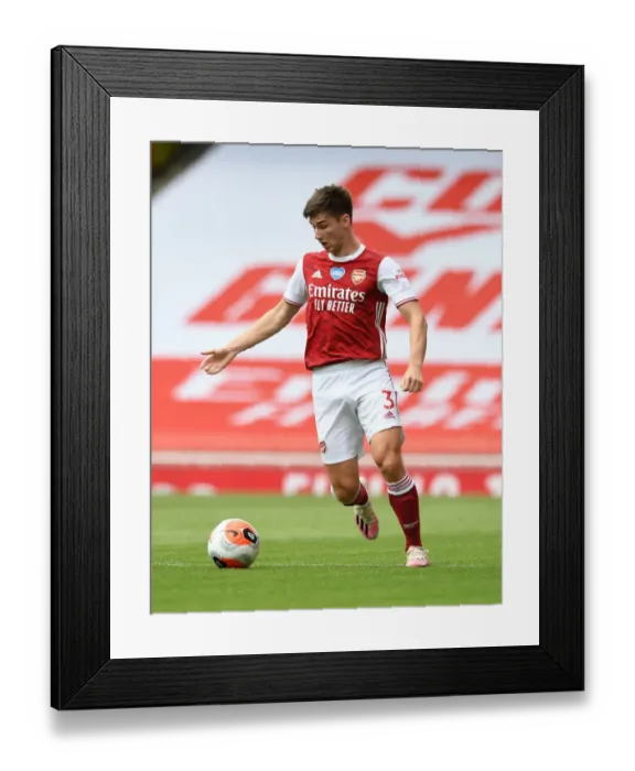Framed Print : Arsenal's Kieran Tierney in Action: Arsenal vs. Watford, Premier League 2019-2020