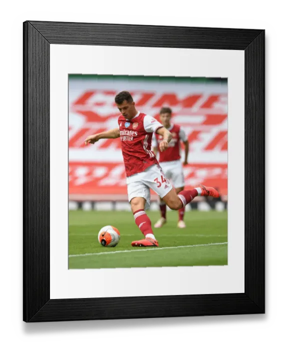 Framed Print : Granit Xhaka: Arsenal's Midfield Mastermind in Action against Watford, Premier League 2019-2020