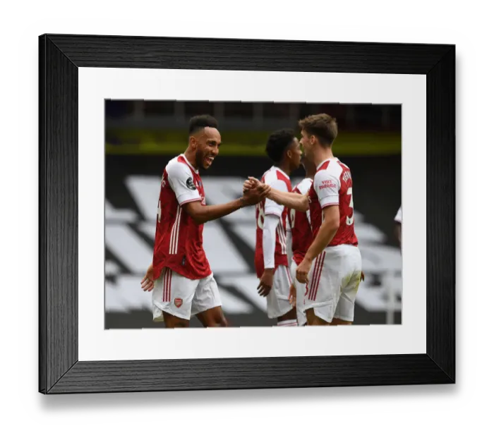 Framed Print : Arsenal's Aubameyang Scores Brace: 3-0 Victory Over Watford (Premier League 2019-20)
