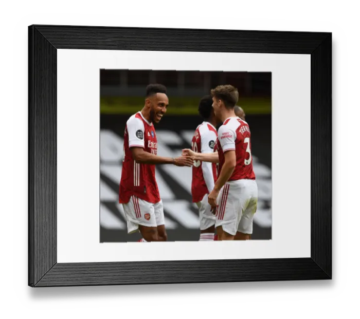 Framed Print : Arsenal's Aubameyang Scores Brace: 3-0 Victory Over Watford (Premier League 2019-20)