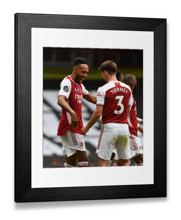 Framed Print : Arsenal's Aubameyang Scores Brace: 3-0 Victory Over Watford (Premier League, 2019-20)