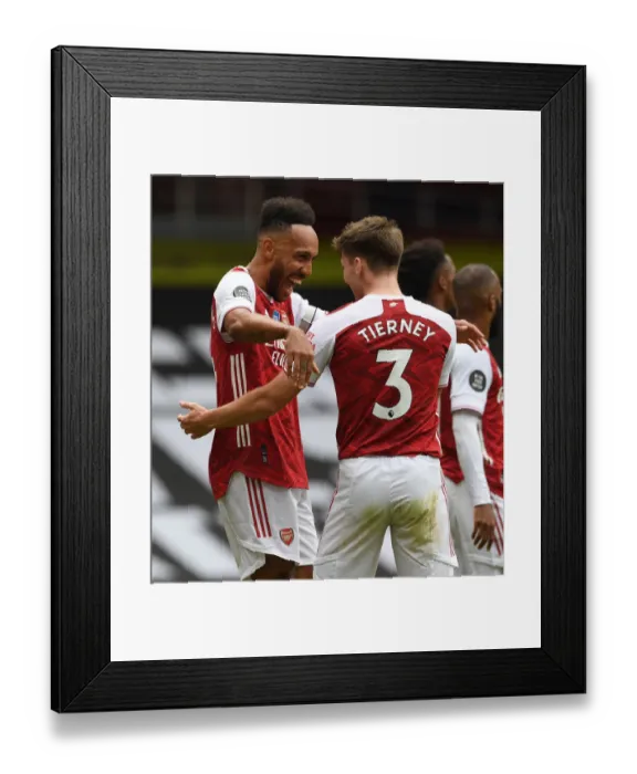 Framed Print : Arsenal's Aubameyang Scores Brace: Arsenal FC 3-0 Watford FC (Premier League 2019-20)