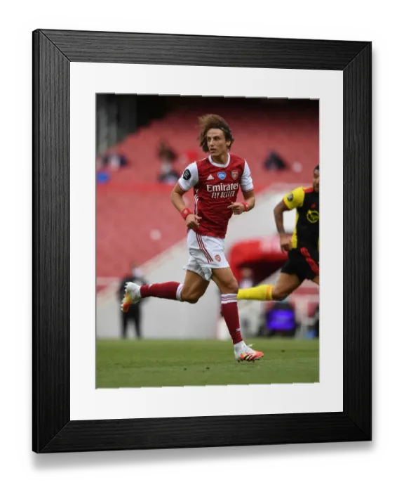 Framed Print : Arsenal's David Luiz in Action: Arsenal vs. Watford, Premier League 2019-2020