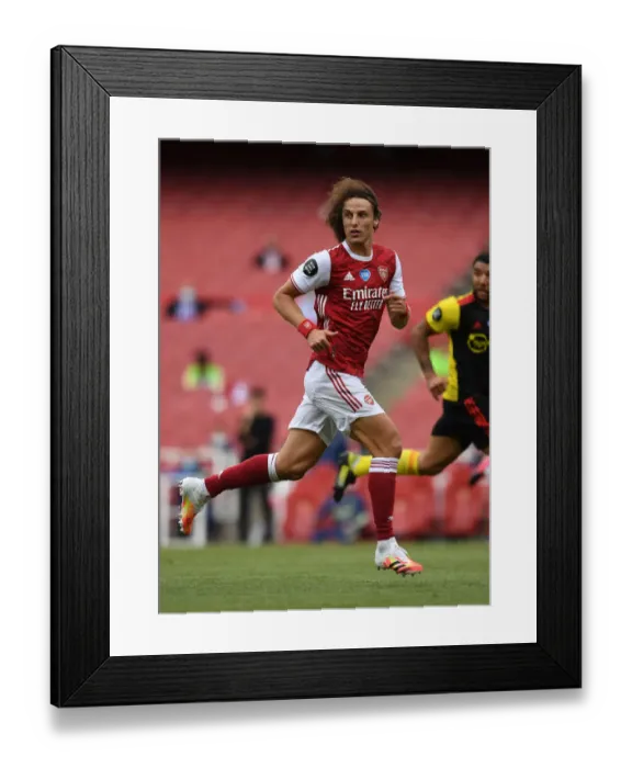 Framed Print : Arsenal's David Luiz in Action Against Watford in 2019-20 Premier League Clash