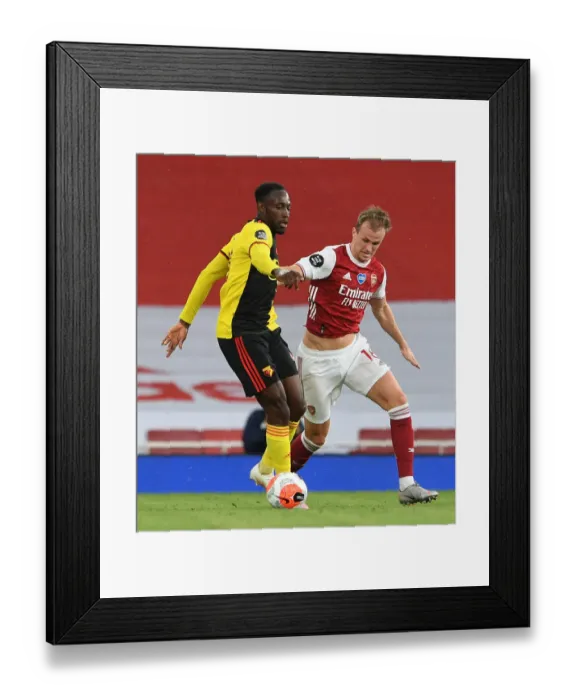 Framed Print : Arsenal FC vs Watford FC: Intense Moment at Emirates Stadium, Premier League 2019-2020