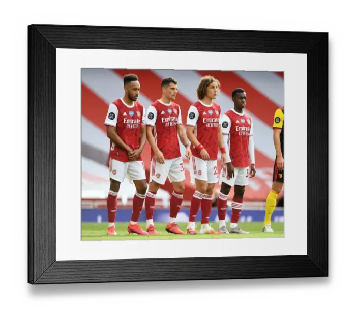 Framed Print : Arsenal's Star Quartet: Aubameyang, Xhaka, Luiz, and Nketiah in Action Against Watford (2019-2020) Framed Print : Arsenal's Star Quartet: Aubameyang, Xhaka, Luiz, and Nketiah in Action Against Watford (2019-2020)