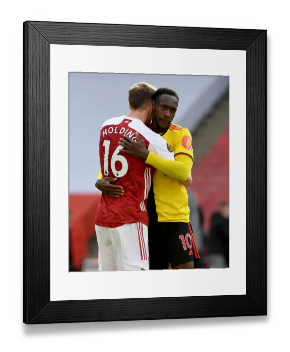 Framed Print : Arsenal vs. Watford: Emotional Reunion of Danny Welbeck and Rob Holding Framed Print : Arsenal vs. Watford: Emotional Reunion of Danny Welbeck and Rob Holding