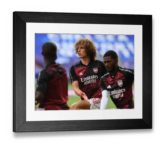 Framed Print : Arsenal's David Luiz Prepares for FA Cup Final against Chelsea at Empty Wembley Stadium (2020)