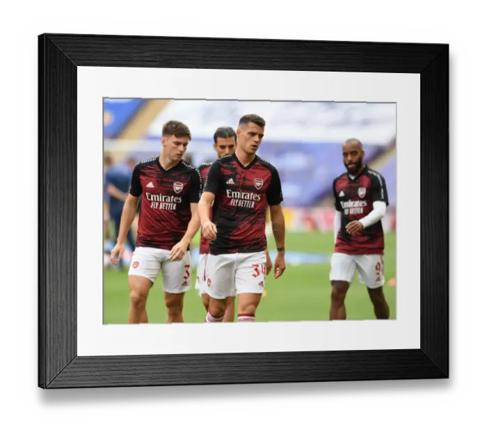 Framed Print : Arsenal's Granit Xhaka Prepares for FA Cup Final Against Chelsea Amid Empty Wembley Stadium (Arsenal v Chelsea, FA Cup 2020)