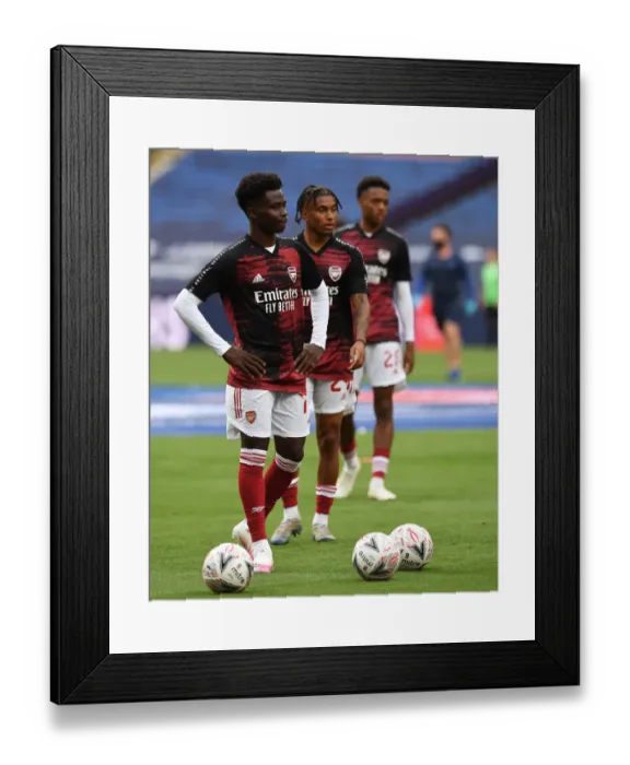 Framed Print : Arsenal's Bukayo Saka at Empty FA Cup Final: Arsenal vs. Chelsea (2020)