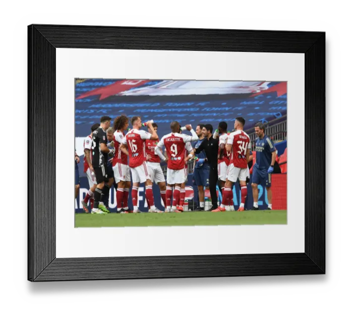 Framed Print : Arsenal's FA Cup Final: Mikel Arteta Guides Team Through Empty Wembley Against Chelsea