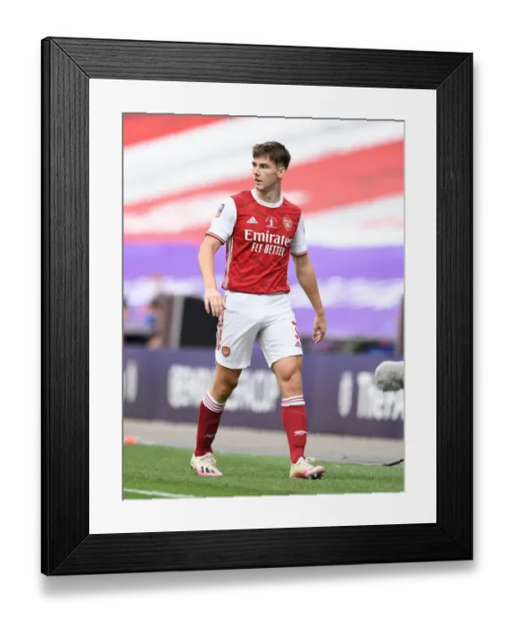 Framed Print : LONDON, ENGLAND - AUGUST 01: Kieran Tierney of Arsenal during the FA Cup Final match between Arsenal