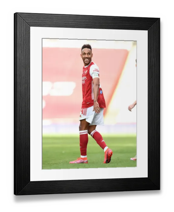 Framed Print : Arsenal's Aubameyang Scores Historic FA Cup Goal in Empty Wembley Stadium (Arsenal vs. Chelsea, 2020)